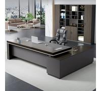 GUAWJRZDP Scrivania Direzionale con Mobile Contenitore, Scrivania Moderna | Grande postazione di lavoro manageriale for uffici domestici,scrivania resistente, gestione cavi(Color C-left,220CM/86.6IN)