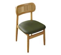 GUAWJRZDP Set di 4 Sedie da Pranzo, Sedie Cucina Imbottite, Sala da Pranzos In Legno, con Schienale In Rattan, Seduta Rustica Per Cucina, Soggiorno, Camera da Letto(Wood+Green,1PCS)