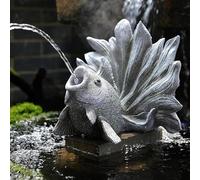 GUAWJRZDP Sputacchi d'Acqua A Forma di Pesce Rosso per Piccoli Stagni, Sputacchiera per Laghetto, Fontane per Stagni con Animali, Decorazioni da Giardino per Stagni Koi(Gray)