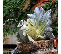 GUAWJRZDP Sputacchi d'Acqua A Forma di Pesce Rosso per Piccoli Stagni, Sputacchiera per Laghetto, Fontane per Stagni con Animali, Decorazioni da Giardino per Stagni Koi(Green)