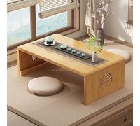 GUAWJRZDP Tavolino Pieghevole Giapponese, Tavolini da Tè Cinesi In Bambù, Tavolino Basso Per Sedersi Sul Pavimento, Tavoli da Meditazione Per Soggiorni(Wood,31.4x15.7x15.7'')