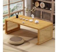 GUAWJRZDP Tavolo Pieghevole da Pavimento, Tavolino Pieghevole Giapponese, Tavoli Bassi In Bambù Per Sedersi Sul Pavimento, Tavoli Tatami Intrecciati In Rattan Per Interni(Wood,60x40x30cm)
