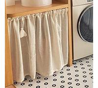 GUAWJRZDP Tende Corte in Cotone e Lino retrò, Tende sotto Il lavandino, Tende for Porte in Stile Nordico, ombreggiatura e Ventilazione, Decorazione con Nappe, Un Pezzo (Size : W150xH30(cm))