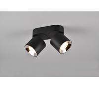 GUAYANA BARRA 2 SPOTS ORIENTABILI ANCHE DA INCASSO METALLO NERO L. 18CM ATTACCO GU10