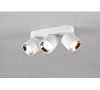 GUAYANA BARRA 3 SPOTS ORIENTABILI ANCHE DA INCASSO METALLO BIANCO L. 27,3CM ATTACCO GU10