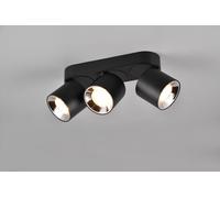 GUAYANA BARRA 3 SPOTS ORIENTABILI ANCHE DA INCASSO METALLO NERO L. 27,3CM ATTACCO GU10
