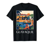 Guayaquil, Ecuador, Fronte Mare, Orizzonte, Vendemmia, Retro, Viaggio Maglietta