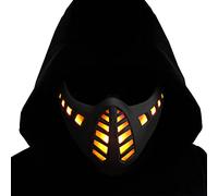 Guayma Maschera spaventosa a LED per Halloween, con luci a LED, maschera a metà viso per uomo/donna, per cosplay, feste, colore nero