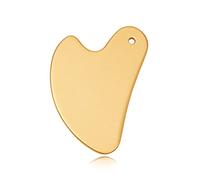 Guazzo facciale Massaggio Strumento Gua Sha Lifting facciale Anti-età Rafforzamento della pelle Raffreddamento Contorno in metallo Ridurre il gonfiore 1 Pz (Color : Gold)