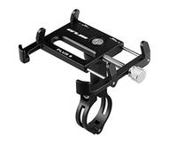 GUB Supporto per telefono da bicicletta, in alluminio, universale, regolabile, da manubrio per iPhone X 5, 6, 7, 8 Plus, Samsung LG, può contenere telefoni fino a 3,5" di larghezza (nero P6)