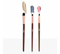 GUBB GubbBK-6715 - Pennelli da trucco con setole spesse, confezione da 3, colore: Marrone