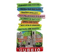 Gubbio Italia Viaggio Souvenir 3D Magnete Frigorifero Attrazioni Città Frigorifero Magnete Decorativo Tridimensionale Casa Cucina Decorazione
