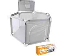 GUBBY GUPS® Parco per bambini con cestino da basket 120 x 120 x 66 cm e aiuto per camminare