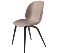 GUBI Beetle Sedia da Pranzo Base in Legno Faggio Nero Nero Opaco/ Rosa Dolce