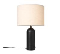 GUBI Gravity Lampada Da Tavolo in Acciaio Brunito E Paralume in Tela Grande