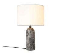 GUBI Gravity Lampada Da Tavolo in Marmo Grigio E Paralume Bianco Grande