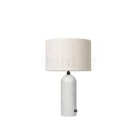 Gubi Gravity Lampada da tavolo, paralume lino/piede marmo bianco - 49 cm , Vendita di giacenze, Merce nuova, Imballaggio originale