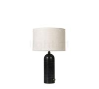 GUBI Gravity Lampada Da Tavolo in Marmo Nero E Paralume in Tela Piccolo