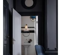 Gubi lampada a sospensione Lite, Ø 36 cm, ottone/blu GUBI