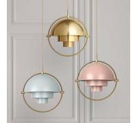 Gubi lampada a sospensione Lite, Ø 36 cm, ottone/rosa GUBI