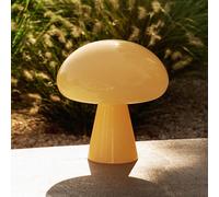 Gubi Lampada da tavolo LED ricaricabile Obello, giallo tenue, IP44, vetro GUBI