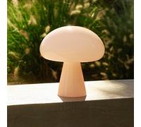 Gubi Lampada da tavolo LED ricaricabile Obello, rosa cipria, IP44, vetro GUBI