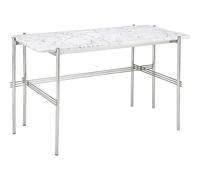 GUBI TS Scrivania 120x60 Acciaio Lucido/Marmo Bianco Carrara