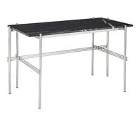 GUBI TS Scrivania 120x60 Acciaio Lucido/Marmo Nero Marquina