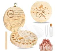 GUBOOM Denti Salva Box per Bambina, Scatola per Denti da Latte, Scatola Porta Dentini da Latte in legno, Scatolina Dentini da Latte per un Compleanno o un Battesimo (Tedesco)
