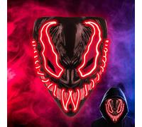GUBOOM Maschera LED per Halloween - 3 Modalità di Illuminazione, The Purge, per Carnevale, Cosplay e Feste (Rosso)