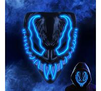 GUBOOM Maschera LED per Halloween - 3 Modalità di Illuminazione, The Purge, per Carnevale, Cosplay e Feste (Blu)