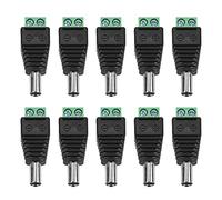Gucagle 10 pz DC Power Spina Maschio Jack Adattatore Terminale Connettore per Telecamera CCTV 5.5x2.1mm Nero Alta Qualità Facile Installazione Saldatura Richiesta Soluzione di