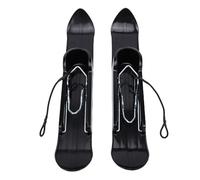 Gucagle 2 pezzi Passeggino Sci Snow Sled Board Passeggino in plastica Accessori da sci per passeggini Carrello Passeggino per animali domestici Terreno innevato Nero 53x9,5 cm