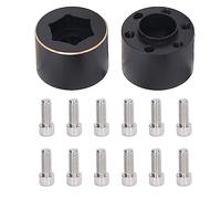 Gucagle 2PCS 1.9 2.2 pollici ruota esagonale allargare adattatore ottone nero adattatore per cerchione per auto telecomandata Axial SCX10 Capra VS4 10 GEN8 1/10 RC Crawler (15 mm)