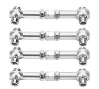 Gucagle Asta di collegamento dello sterzo Asta di collegamento in metallo Braccio di collegamento dello sterzo Asta di collegamento per auto RC Parti di aggiornamento in lega di alluminio (Argento)