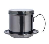 Gucagle Filtro antigoccia per caffè in acciaio inossidabile Caffettiera portatile Pentola riutilizzabile Staccabile Facile da pulire Design compatto per casa Ufficio da viaggio Argento (Colore nero)