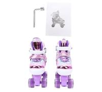 Gucagle Kids Roller Skates Adjustable Size Flashing Wheel ABEC Bearing Triple Protection Indoor Outdoor Skates for Girls Boys Ages 6 12 (l)