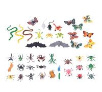 Gucagle Kit modello di simulazione di insetti Giocattoli educativi per insetti realistici, morbidi, inodore, per bambini sopra i 4-6 anni, 43 pezzi, giocattolo di simulazione di animali