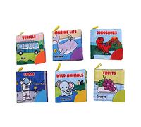 Gucagle Libri di Stoffa per Bambini Giocattoli cognitivi per l'apprendimento Infantile Morbido 6 Pezzi Libri Colorati in Tessuto Non tossico per i più Piccoli Educazione precoce Gioco