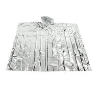 Gucagle Poncho di Emergenza Impermeabile Antivento Riflettente Pellicola in Alluminio CPP 0,012 mm di Spessore Argento Coperte di Emergenza per Viaggi Campeggio Sopravvivenza attività