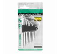 Gucagle Set di chiavi a forma di stella a L, in acciaio al cromo vanadio trattato termicamente, 9 pezzi, piccoli utensili manuali esagonali universali di sicurezza per gli appassionati di