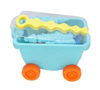 Gucagle Set di giocattoli per castelli di sabbia per bambini Secchio e pale da spiaggia per bambini Giocattoli di sabbia per attività all'aperto per spiaggia e piscina Carrello (Blu)