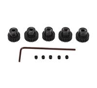 Gucagle Set di Ingranaggi pignone RC 5 Pezzi ingranaggio Motore in Acciaio Legato al Cromo molibdeno 23T 24T 25T 26T 27T 48DP 0,53M Albero 3,175mm per Modello di Auto telecomandata 1/10 RC