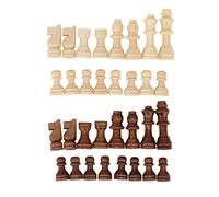 Gucagle Set di Ricambio per Pezzi degli Scacchi, 32 Pezzi, Figurine di Gioco degli Scacchi in plastica, Finto Legno, per riunioni di Famiglia e Giochi di società, con Design Resistente ai