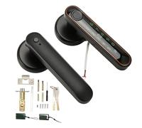 Gucagle Smart Entry Lock Serratura elettronica intelligente 5 in 1 con password per impronta digitale Chiave IC Card e telecomando APP per uso in appartamento Lega di zinco nera