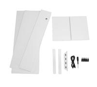 Gucagle Supporto in legno per display da tavolo con prese CA Hub porta USB per ricarica e archiviazione dello schermo del laptop Organizzatore di home office 50x20x15 cm (Bianca)