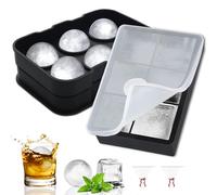 Gucass 2 Pezzi Ghiaccio Stampo 6 Scomparti 5CM, Cubetti Ghiaccio Silicone Grande con Coperchio, Quadrato e Sferico Stampi per Ghiaccio, Senza BPA, per Whisky Cocktail Succo e Alimenti per Bambini