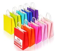 Gucass 50 Pezzi Grandi Sacchetti Carta con Manici, Colore Borse Carta Kraft Sacchetti da Regalo Carta, 26x12x33cm, Shopper in Kraft Carta Borsa Regalo, per Feste Compleanno Natale Matrimoni Shopping