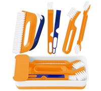 Gucass 7 in 1 Spazzola per Pulizia delle Fessure, Spazzole per Piastrelle Spazzola per Fughe Tra le Piastrelle, Spazzola Multifunzione per la Pulizia, per Cucina, Bagno, Scanalature di Porte(Giallo)