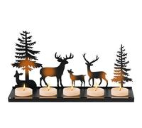 Gucass Adventskranz Modern Adventskranz - Candeline da tè in metallo allungate, colore nero, per decorazione natalizia e decorazione da tavolo, decorazione dell'Avvento
